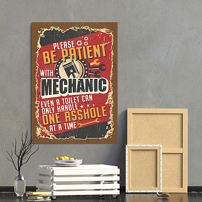 Alternative view of Please Be Patient With Mechanic Even A Toilet Can Only Handle One Asshole Framed Canvas Prints - Unframed Poster