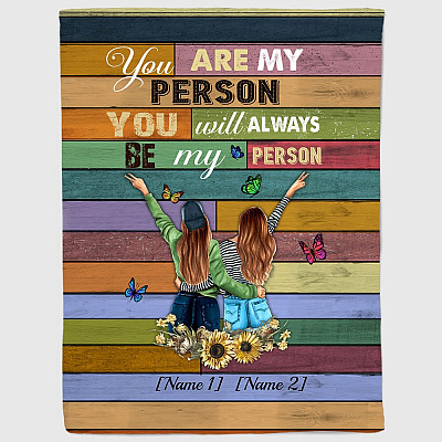 Alternative view of Personalized You Are My Person You Will Always Be My Person Best Friends Fleece Blanket - Sherpa Blanket
