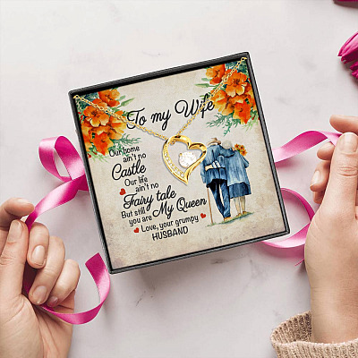 Husband to My Wife Our Home Ain't No Castle Our Life Ain't No Fairy Tale Forever Love Pendant Necklace