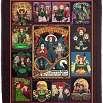 Hocus Pocus Sanderson Sisters Funny Halloween Witch Fleece Blanket - Premium Sherpa Blanket, White, Cozy Plush Fleece Blanket - 50x60