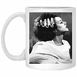 The Bride of Frankenstein Vintage Horror Characters Movie Ceramic Coffee Mug - Water Bottle, White, 11 oz. White Mug