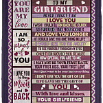 To My Girlfriend Never Forget That I Love You Fleece Blanket - Premium Sherpa Blanket - Woven Blanket, White, Cozy Plush Fleece Blanket - 30x40