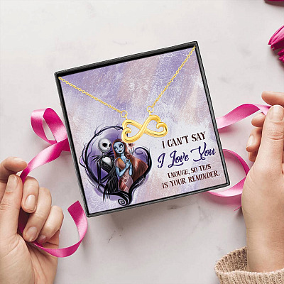 I Can't Say I Love You Enough So This Is Your Reminder Jack Before Christmas Infinity Heart Pendant Necklace