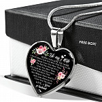 To My Wife When I Say I Love You More I Don't Mean i Love You More Than You Love Me Heart Pendant Necklace - Heart Luxury Necklace (Silver)