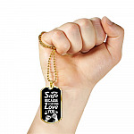 To Trucker Husband Drive Safe Because I Fucking Love You Dog Tag Pendant Necklace - Gift From Truck Driver Wife - Dog Tag (Gold Plated)
