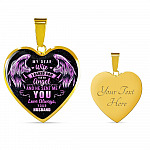 My Dear Wife I Asked God For An Angel And He Sent Me You Love Always Your Husband Luxury Heart Pendant Necklace - Heart Luxury Necklace (Gold Plated)