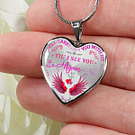 Cardinal I Will Carry You with Me Til' I See You Again Heart Pendant Necklace - Heart Luxury Necklace (Silver)