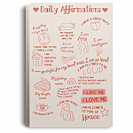 I Am Grateful for My Loved Ones I Am So Love Daily Framed Canvas Prints – Affirmations Teenager Self Love Satin Poster, White, 0.75'' Framed Canvas