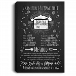 Personalized Recipe for a Happy Marriage Gallery Wrapped Framed Canvas Prints - Home Decor Wall Art - Newlywed Gifts Funny, White, 0.75'' Framed Canvas