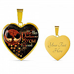 Jack Hello Darkness Night Before Halloween Skellington My Old Friend Pumpkin My Love Heart Pendant Necklace - Heart Luxury Necklace (Gold Plated)