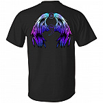 You Matter Wings Suicide Prevention Awareness Semicolon Purple N Teal Print On Back Only Plain Front T-Shirt, Black, Unisex T-Shirt