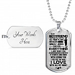 To My Boyfriend Everything I Just Want You Dog Tag Pendant Necklace - Boyfriend Gifts From Girlfriend - Dog Tag (Silver)
