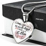 Daddy's Girl I Used to Be His Angel Now He Is Mine Heart Pendant Necklace - Heart Luxury Necklace (Silver)