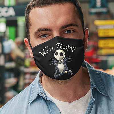 Alternative view of We're Simply Meant To Be Jack Skellington Nightmare Before Christmas Washable Reusable Cloth Face Mask Cover