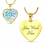 Dragonfly I Had a Thousand Things Left to Say So I Still Talk to You Heart Pendant Necklace - Heart Luxury Necklace (Gold Plated)
