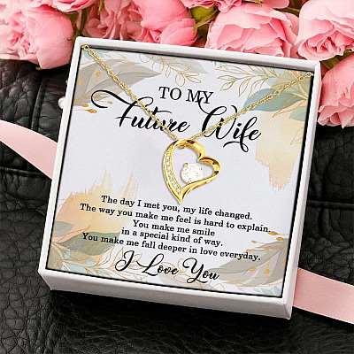 To My Future Wife the Day I Met You My Life Changed Forever Love Pendant Necklace