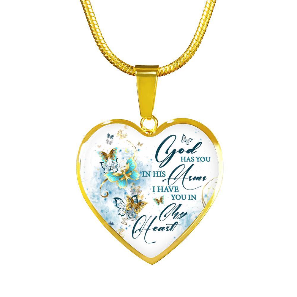 Butterfly God Has You In His Arms I Have You in My Heart Heart Pendant Necklace - Heart Luxury Necklace (Gold Plated) Butterfly God Has You In His Arms I Have You in My Heart Heart Pendant Necklace - Heart Luxury Necklace (Gold Plated)