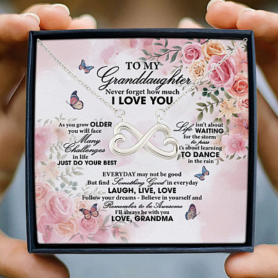 Alternative view of Grandma To My Granddaughter Never Forget How Much I Love You Infinity Heart Pendant Necklace