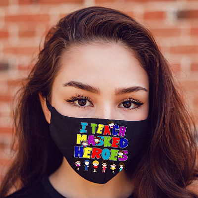 Alternative view of Back to School Gift I Teach Masked Hero Teacher Washable Reusable Custom - Printed Cloth Face Mask Cover