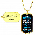 Gift From Wife to My Husband God Blessed the Broken Road That Led Me Straight to You Dog Tag Pendant Necklace - Dog Tag (Gold Plated)