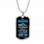 Gift From Wife to My Husband God Blessed the Broken Road That Led Me Straight to You Dog Tag Pendant Necklace - Dog Tag (Silver)