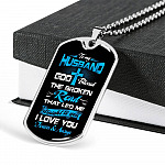 Gift From Wife to My Husband God Blessed the Broken Road That Led Me Straight to You Dog Tag Pendant Necklace - Dog Tag (Silver)
