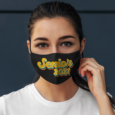 Alternative view of Senior 2021 Retro Graduation Face Mask Student Senior Face Mask - Printed Cloth Face Mask Cover