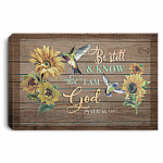 Be Still And Know That I Am God Gallery Wrapped Framed Canvas Prints - Unframed Poster - Home Decor Wall Art, White, 0.75'' Framed Canvas