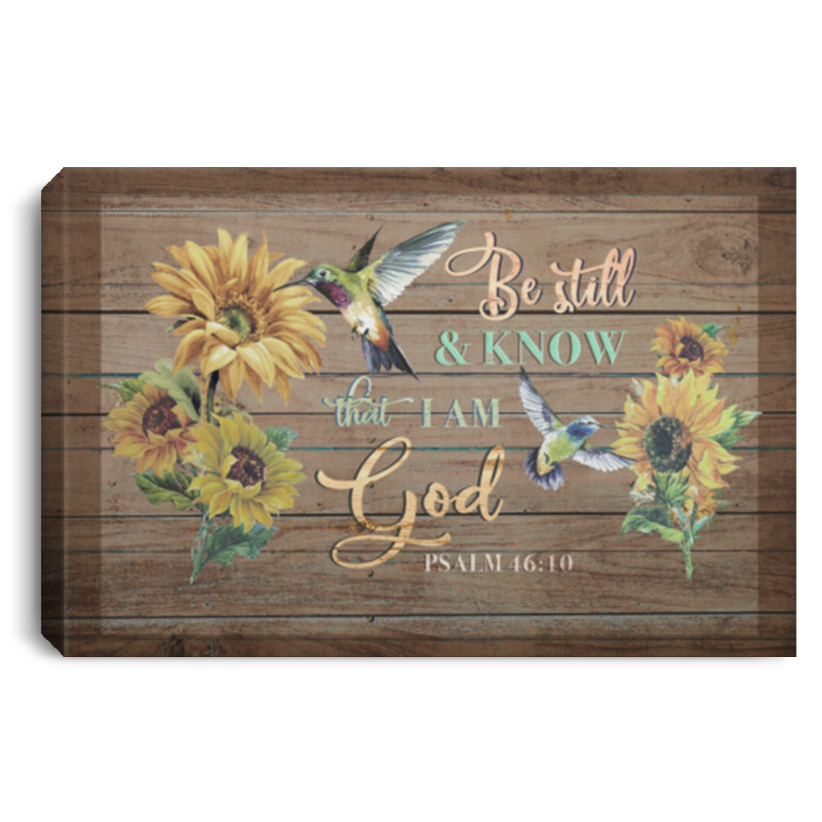 Be Still And Know That I Am God Gallery Wrapped Framed Canvas Prints - Unframed Poster - Home Decor Wall Art, White, 0.75'' Framed Canvas