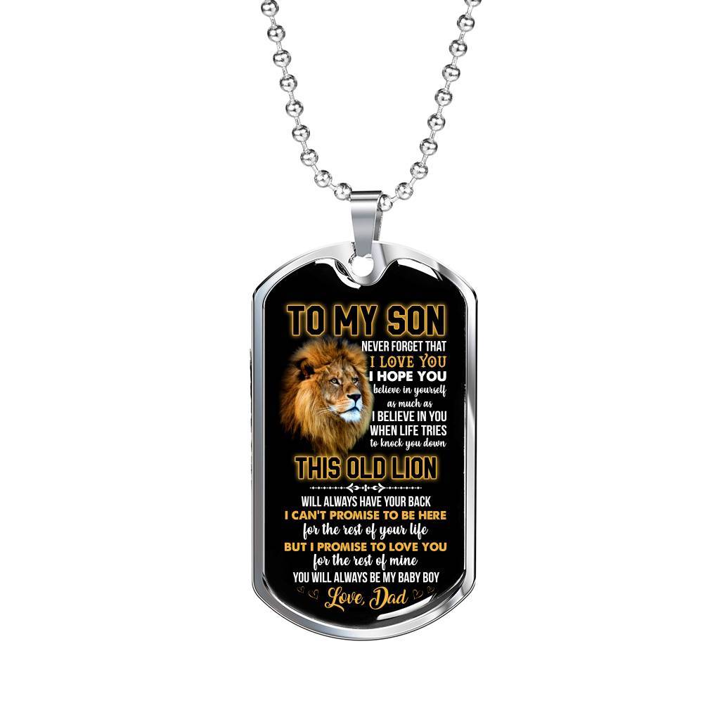 From Dad To My Son Never Forget That I Love You I Hope You Believe I Yourself Dog Tag Pendant Necklace - Dog Tag (Silver) From Dad To My Son Never Forget That I Love You I Hope You Believe I Yourself Dog Tag Pendant Necklace - Dog Tag (Silver)