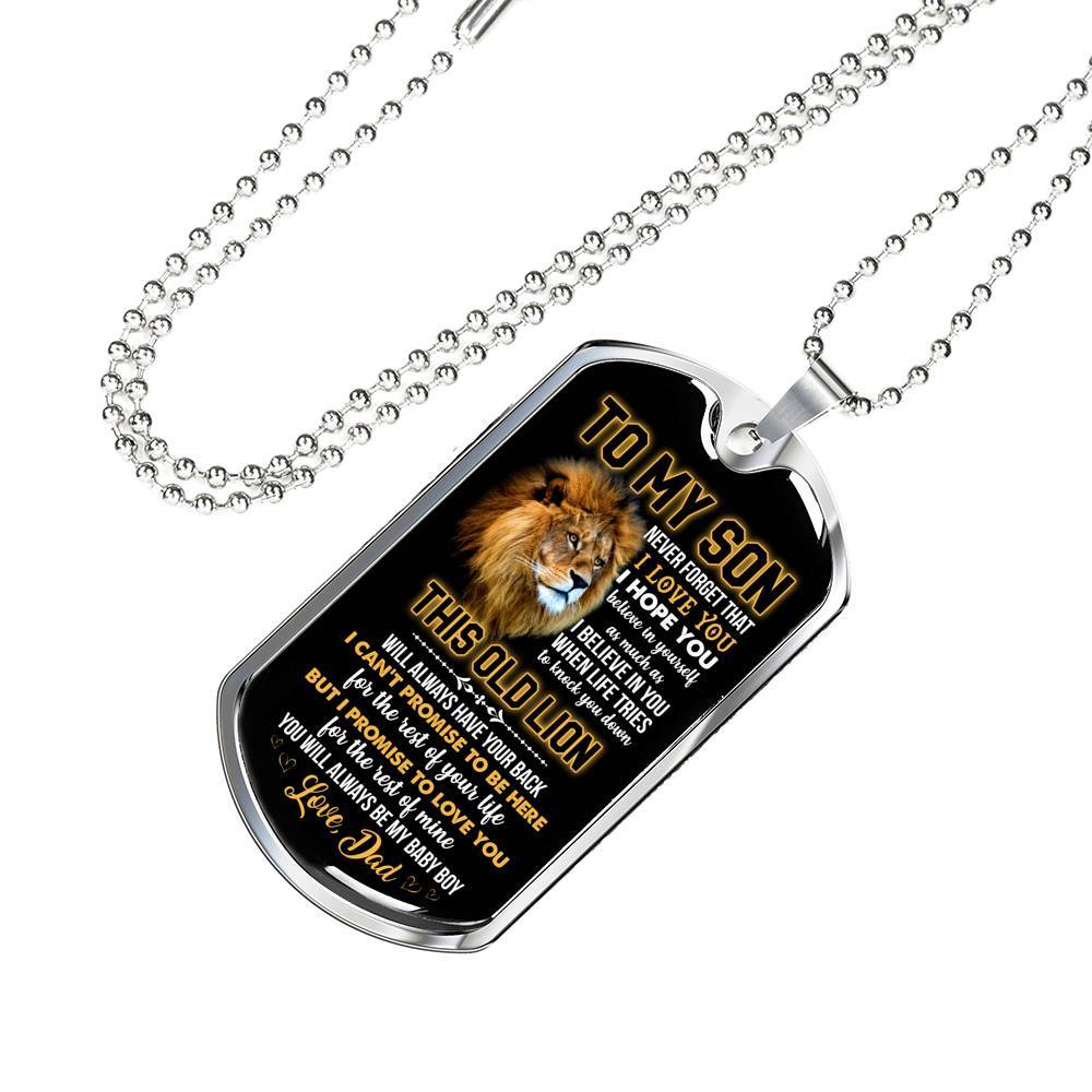 From Dad To My Son Never Forget That I Love You I Hope You Believe I Yourself Dog Tag Pendant Necklace - Dog Tag (Silver) From Dad To My Son Never Forget That I Love You I Hope You Believe I Yourself Dog Tag Pendant Necklace - Dog Tag (Silver)