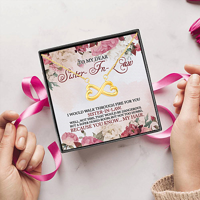 Walk Through Fire For You Sister In Law Infinity Heart Pendant Necklace - Sister In Law Gifts From Sister