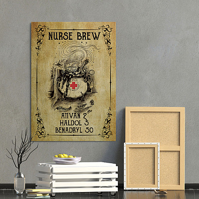 Alternative view of Nurse Brew Vintage Gallery Wrapped Framed Canvas Prints - Unframed Poster - Home Decor Wall Art - Nurse Gifts