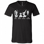 Think Like Lily Work It Like Elvira Love Like Bride of Frankenstein Dance Like Morticia Funny Horror Characters T-Shirt - V Neck, Black, V-Neck T-Shirt