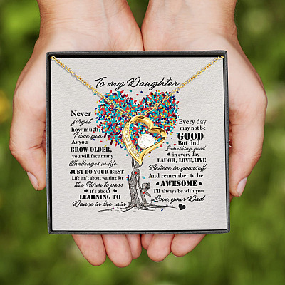 Alternative view of To My Daughter Never Forget How Much I Love You As You Grow Older Forever Love Pendant Necklace