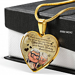 To My Wife If There ever Comes A Day When We Can't Be Together Keep Me In Your Heart Heart Pendant Necklace - Heart Luxury Necklace (Gold Plated)