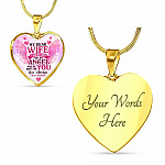 My Dear Wife I Asked God for an Angel He Sent Me You from Husband Heart Pendant Necklace - For Her - Heart Luxury Necklace (Gold Plated)