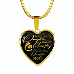 My Beautiful Daughter You Are Amazing Always Remember That I Love You From Mom Luxury Heart Pendant Necklace - Heart Luxury Necklace (Gold Plated)