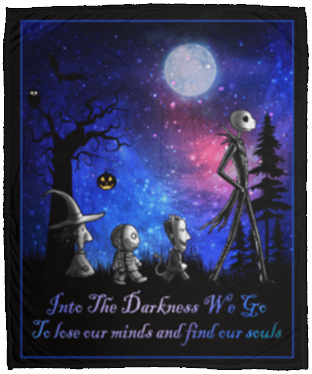 Into The Darkness We Go To Lose Our Minds and Find Our Souls Fleece - Mink - Woven Blanket, White, Cozy Plush Fleece Blanket - 50x60