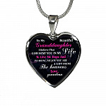 To My Beautiful Granddaughter I Believe That God Sent You In My Life Heart Pendant Necklace - Heart Luxury Necklace (Silver)