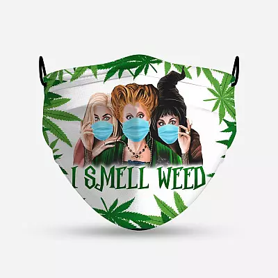 Alternative view of 420 Hocus Pocus I Smell Weed Washable Reusable Custom - Printed Cloth Face Mask Cover