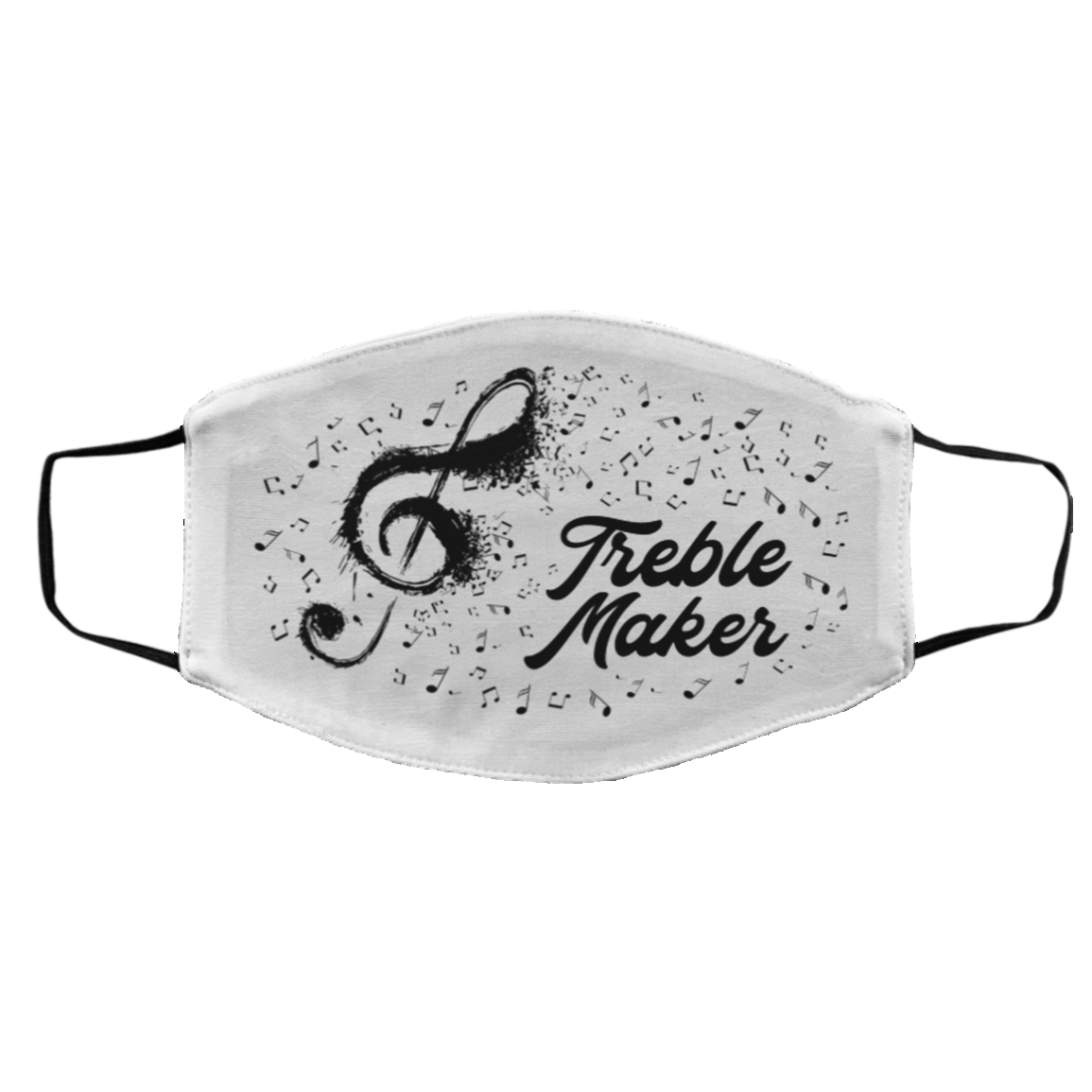 Treble Maker Washable Reusable Custom - Printed Cloth Face Mask Cover, White, Cloth Face Cover – Medium/Large Treble Maker Washable Reusable Custom - Printed Cloth Face Mask Cover, White, Cloth Face Cover – Medium/Large