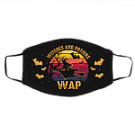 Witches And Potions WAP Funny Witch Halloween Vintage Washable Reusable Custom - Printed Cloth Face Mask Cover, Black, Cloth Face Cover – Medium/Large