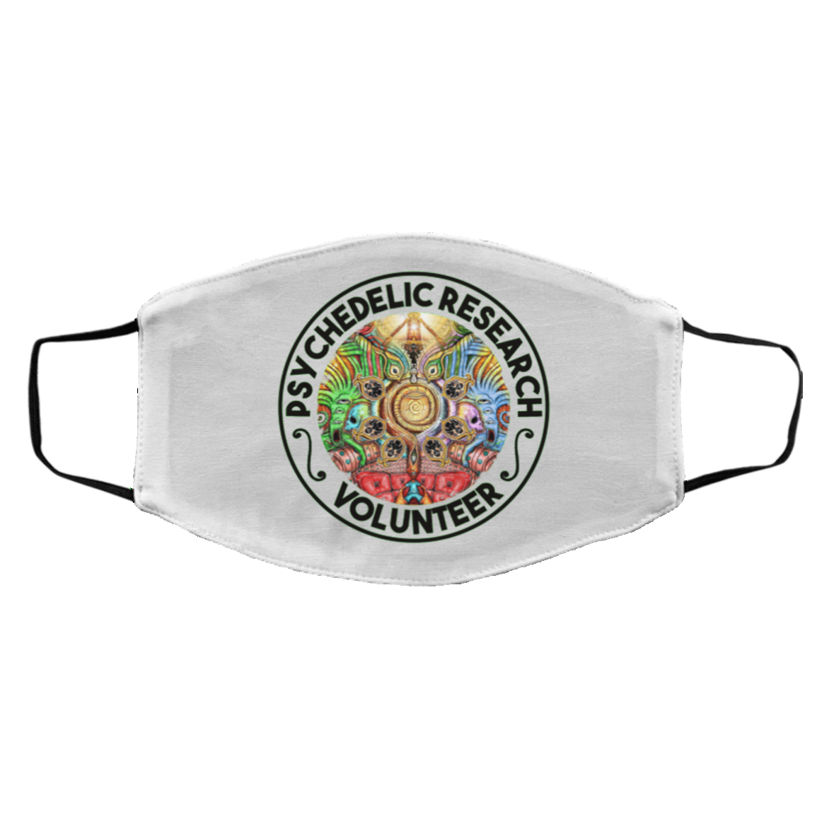 Psychedelic Research Volunteer Washable Reusable Custom - Printed Cloth Face Mask Cover, White, Cloth Face Cover – Medium/Large Psychedelic Research Volunteer Washable Reusable Custom - Printed Cloth Face Mask Cover, White, Cloth Face Cover – Medium/Large