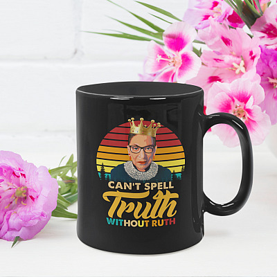 Alternative view of Vintage Can't Spell Truth Without Ruth Ruth Bader Ginsburg Notorious Rbg Coffee Mug - Beer Stein Water Bottle
