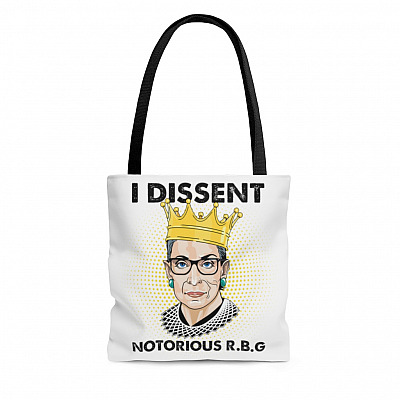 Dissent Notorious R.B.G Ruth Bader Ginsburg All Over Print Tote Bag - Shoulder Bag - Grocery Shopping Bag