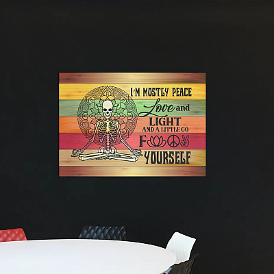 Alternative view of I'm Mostly Peace Love and Light Wall Art Yoga Framed Canvas Prints - Unframed Poster