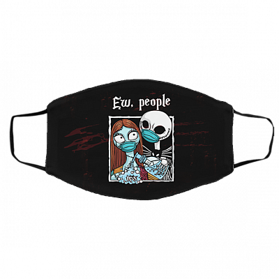 Sally And Jack Ew People Hand Sanitizer Halloween Washable Reusable Custom - Printed Cloth Face Mask Cover, Black, Cloth Face Cover – Medium/Large