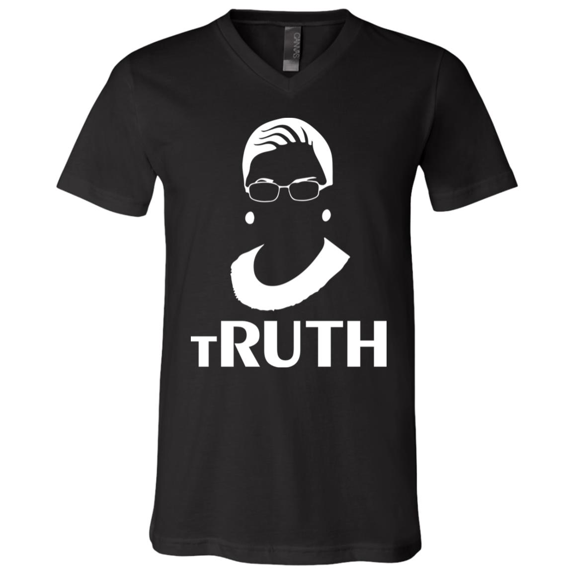 tRUTH Ruth Bader Ginsburg Feminist T-Shirt - V Neck, Black, V-Neck T-Shirt