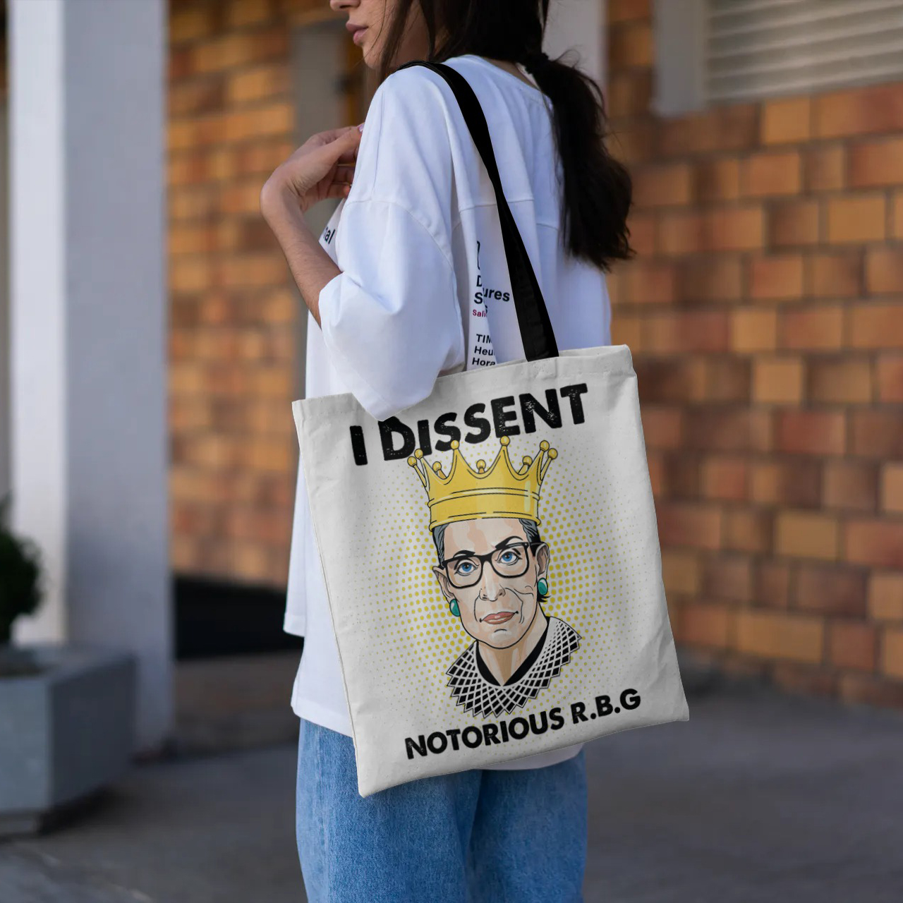 RBG Ruth Bader Ginsburg Tote Bag. Feminist Feminift Gifts